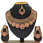 *Золотые индийское украшение на шею со стразами