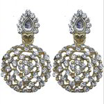 *Молочные, цвета меди и золотые индийские серьги из меди и латуни с бисером, перламутровыми бусинками