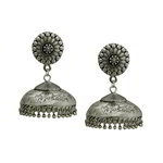 *Серебристые латунные индийские серьги с бисером