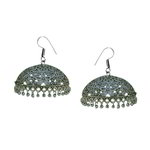 *Серебристые латунные индийские серьги с бисером