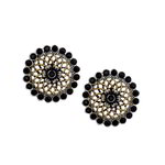 *Золотые и серые латунные индийские серьги с бисером