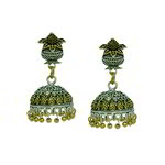 *Серебристые и золотые индийские серьги из латуни с бисером