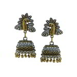 *Серебристые и золотые латунные индийские серьги с бисером