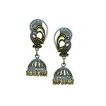 *Серебристые и золотые латунные индийские серьги с бисером