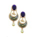 *Золотые латунные индийские серьги с перламутровыми бусинками