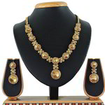 *Коричневые и золотые индийское украшение на шею со стразами