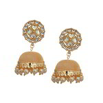*Молочные и золотые латунные индийские серьги со стразами, искусственными камнями