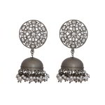 *Молочные и серебристые латунные индийские серьги с бисером