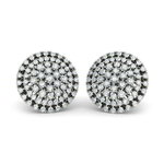 *Серебристые индийские серьги со стразами