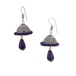 *Серебристые индийские серьги с кристаллами