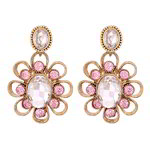 *Золотые и розовые индийские серьги со стразами