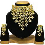 *Бежевые, коричневые и золотые индийское украшение на шею со стразами, искусственными камнями