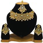 *Бежевые, коричневые и золотые индийское украшение на шею со стразами, искусственными камнями