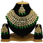 *Зелёные и золотые индийское украшение на шею со стразами, искусственными камнями