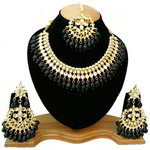 *Чёрные, золотые и серые индийское украшение на шею со стразами, искусственными камнями