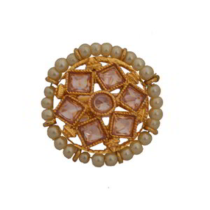 Коричневое и золотое латунное женское индийское кольцо со стразами
