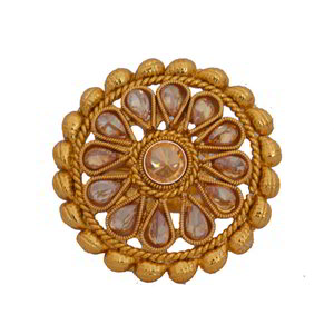 Коричневое и золотое латунное женское индийское кольцо со стразами