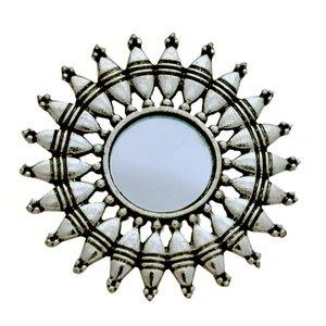Серебристое и серое латунное женское индийское кольцо со стразами