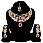 *Молочное и золотое индийское украшение на шею со стразами, искусственными камнями