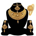 *Золотое индийское украшение на шею со стразами, искусственными камнями