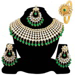 *Золотое индийское украшение на шею со стразами