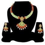 *Золотое индийское украшение на шею со стразами, искусственными камнями