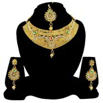 *Бордовое и золотое индийское украшение на шею со стразами, искусственными камнями