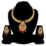 *Бордовое и золотое индийское украшение на шею со стразами, искусственными камнями