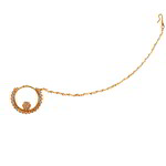 *Цвета меди, коричневое и золотое медное индийское кольцо в нос со стразами, перламутровыми бусинками