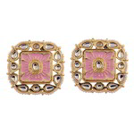 *Золотые индийские серьги из латуни со стразами