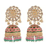 *Золотые латунные индийские серьги со стразами, искусственными камнями