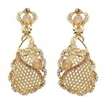 *Золотые индийские серьги со стразами