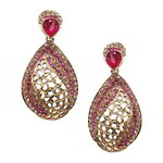 *Золотые индийские серьги со стразами