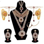 *Молочное и золотое индийское украшение на шею со стразами, искусственными камнями