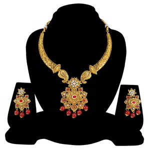 Бордовое и золотое индийское украшение на шею со стразами, искусственными камнями