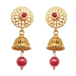 Бордовое, золотое и красное латунное индийское украшение на шею с бисером