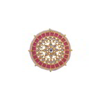 *Золотое латунное женское индийское кольцо с искусственными камнями