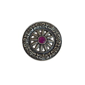 Серебристое латунное женское индийское кольцо со стразами