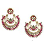 *Золотые латунные индийские серьги с перламутровыми бусинками