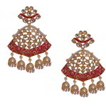 *Золотые латунные индийские серьги с искусственными камнями, бисером