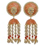 *Бордовые и золотые латунные индийские серьги со стразами, искусственными камнями