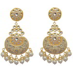 *Золотые латунные индийские серьги со стразами, искусственными камнями