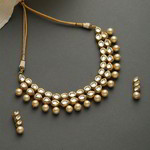 *Коричневые и золотые индийское украшение на шею с искусственными камнями