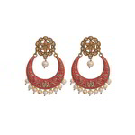 *Золотые латунные индийские серьги с искусственными камнями