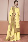 *Жёлтое нарядное платье / костюм из шёлка и фатина, украшенное вышивкой