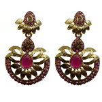 *Золотые и розовые латунные индийские серьги с перламутровыми бусинками