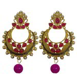 *Золотые и розовые латунные индийские серьги с перламутровыми бусинками