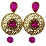 *Золотые и розовые латунные индийские серьги с перламутровыми бусинками