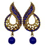 *Золотые латунные индийские серьги с перламутровыми бусинками