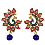 *Разноцветные и золотые индийские серьги из латуни с перламутровыми бусинками